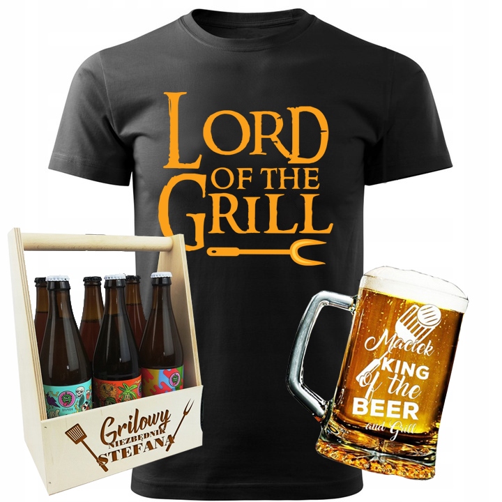 ZESTAW KOSZULKA MĘSKA NOSIDŁO KUFEL GRILL M Y7