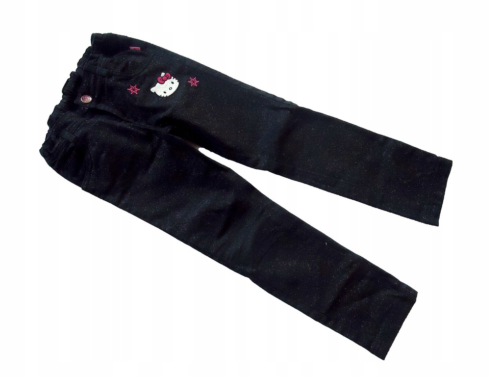 C&A HELLO KITTY brokatowe spodnie jeansowe 116