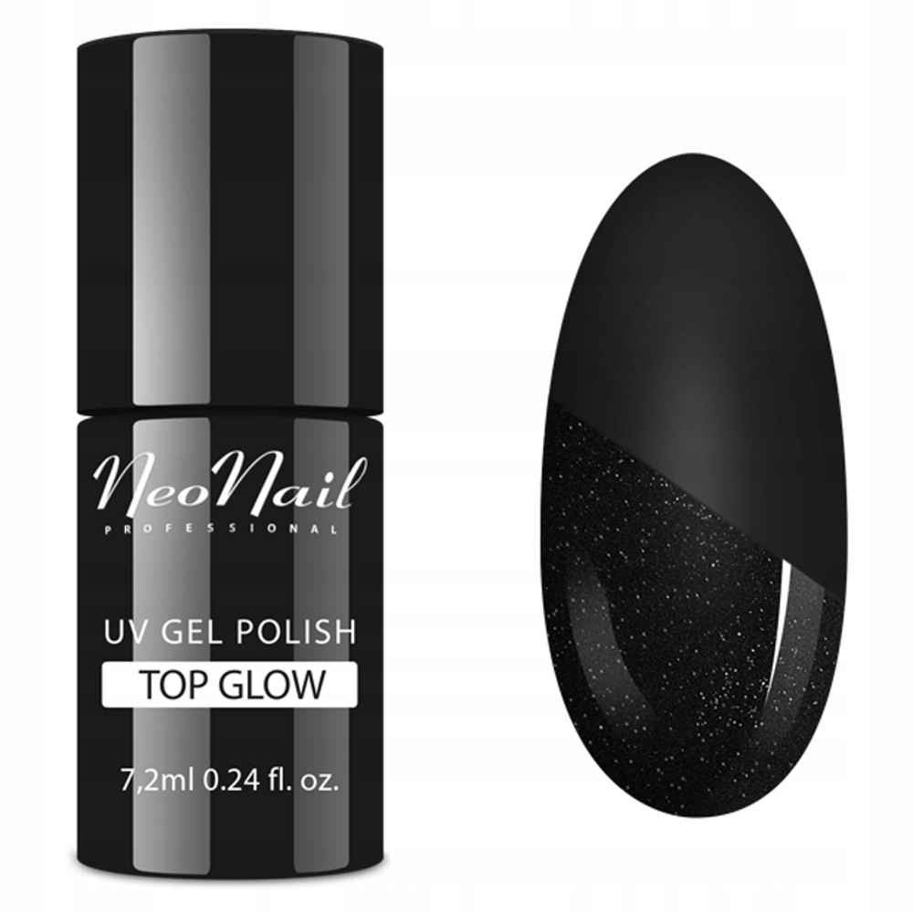 NEONAIL LAKIER HYBRYDOWY TOP GLOW SILVER 7,2ML