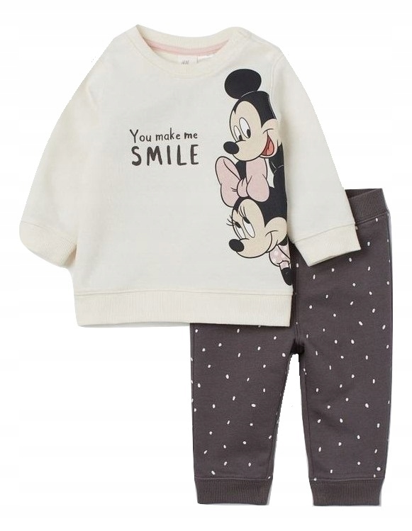 H&M komplet Myszka Minnie bluza spodnie 86