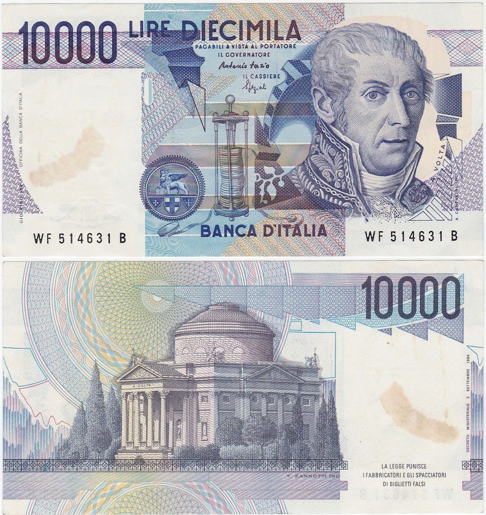 Włochy, 10000 Lire 3.9.1984 Pick 112b