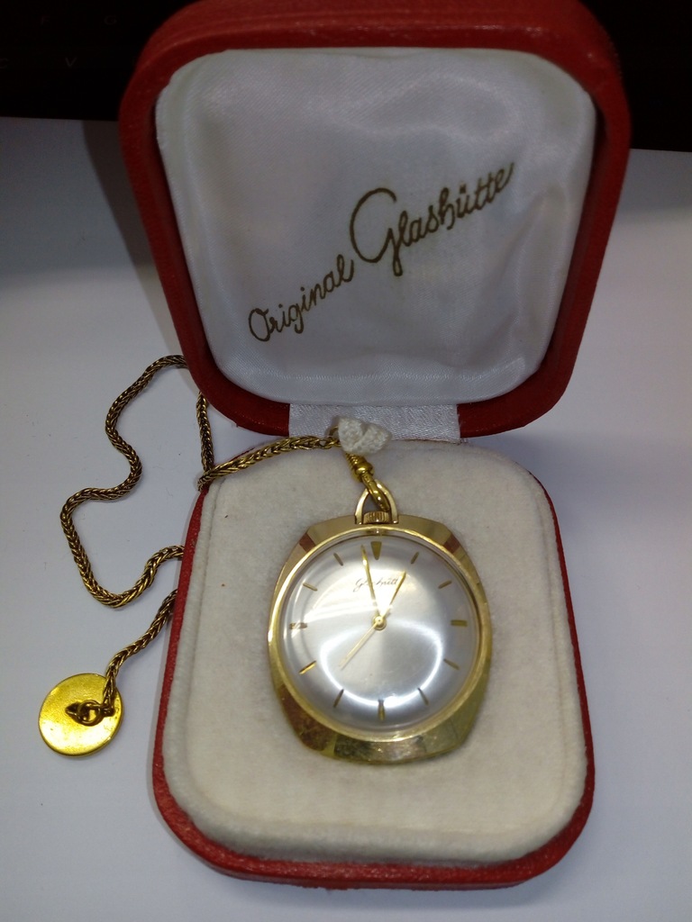 Zegarek kieszonkowy Glashutte złocony au20