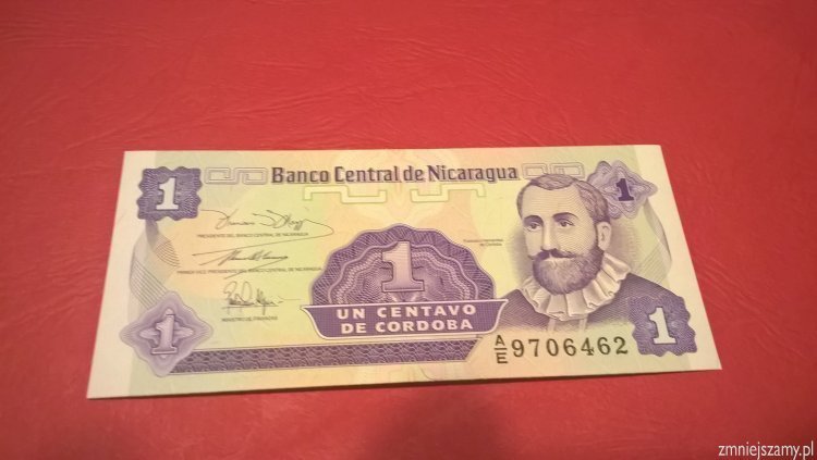 Nicaragua - 1 centavo stan UNC - dla WOŚP