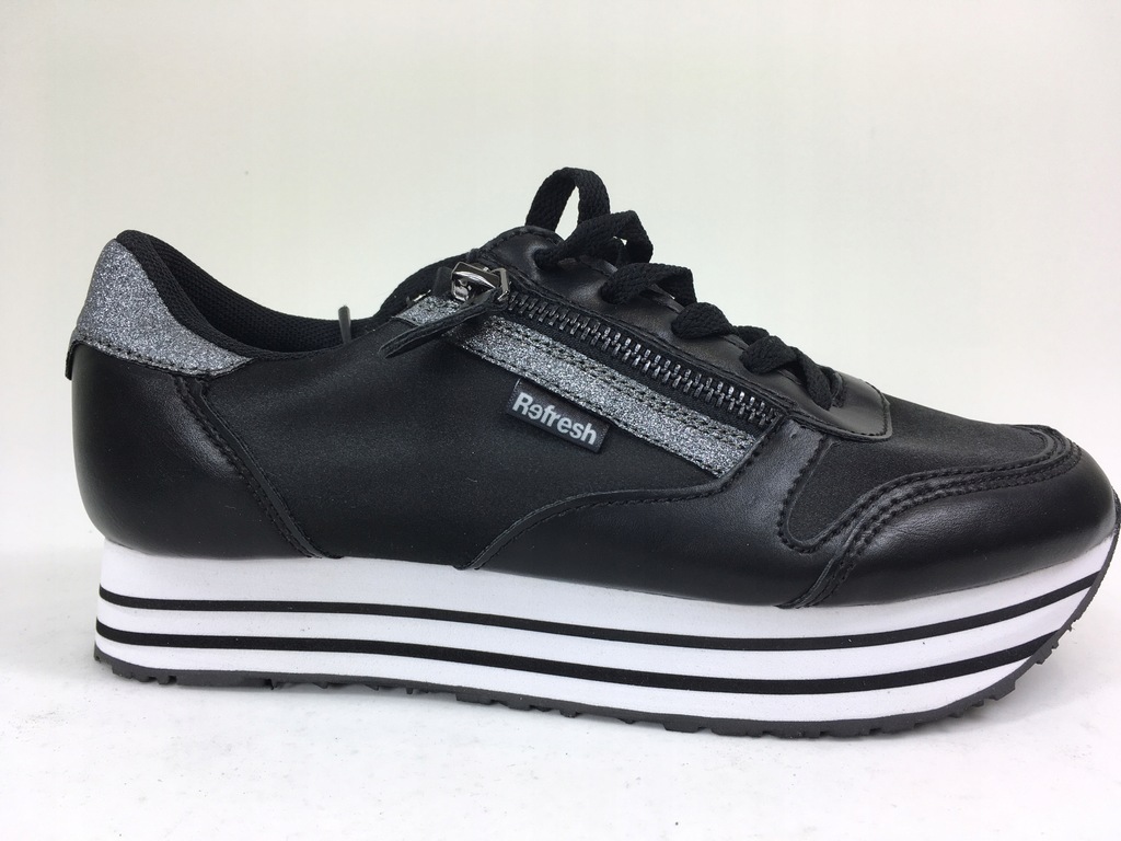 409 Refresh sneakersy czarne skóra platforma 37