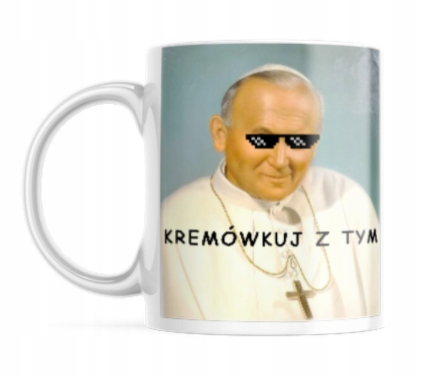Kubek biały Jan Paweł 2 II jp2gmd 2137