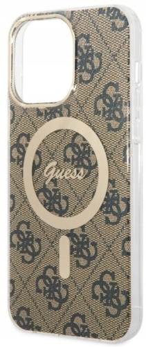 Etui GUESS Hardcase 4G Magsafe do iPhone 14 Pro 6,1 cala Brązowy