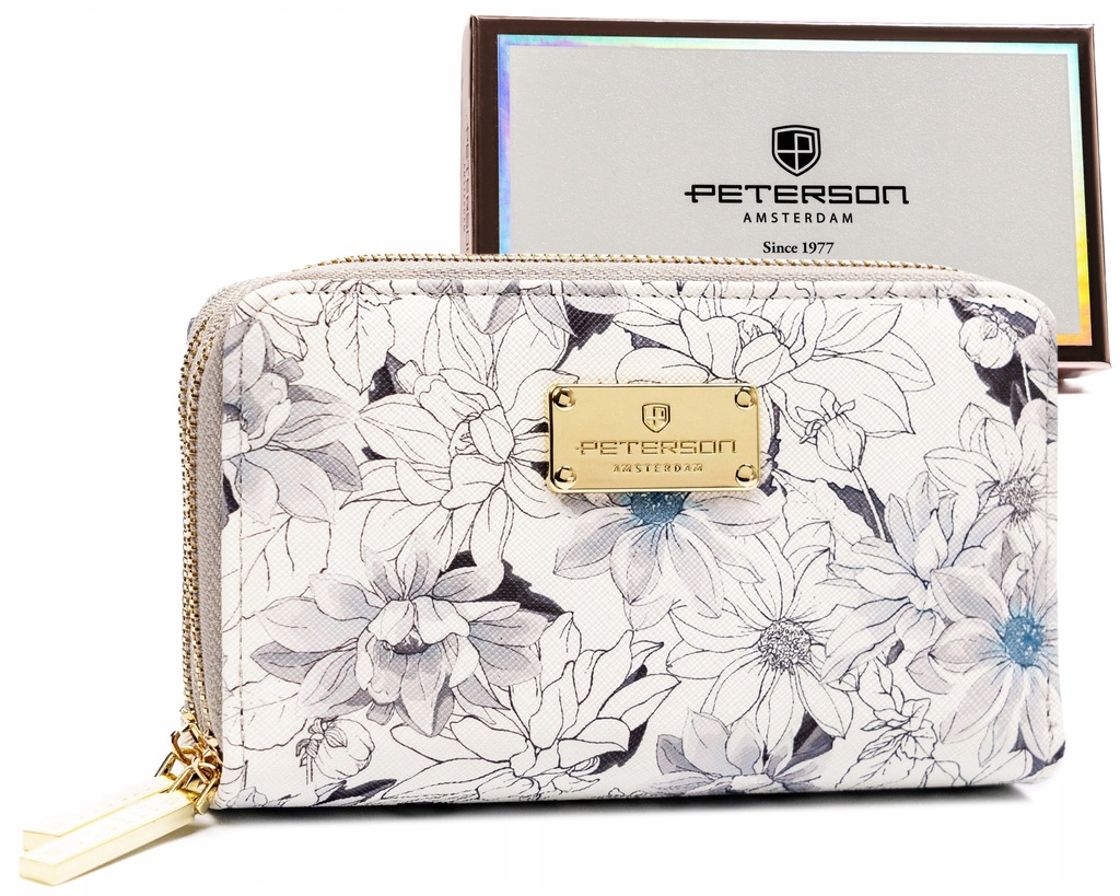 Portfel damski PETERSON pojemny portmonetka wzorzysty antykradzieżowy