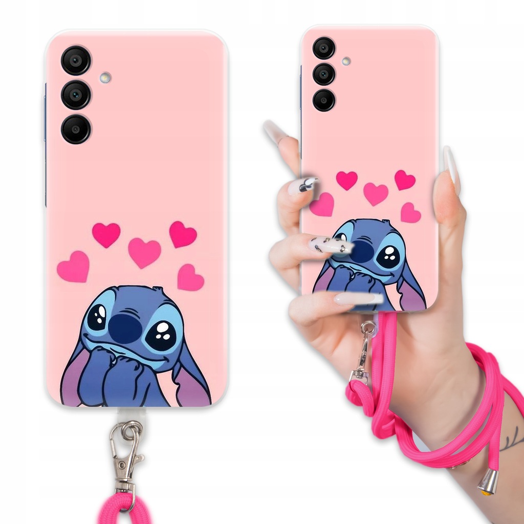 ETUI + MALINOWY SZNUREK Do SAMSUNG A15 4G Case Quick LILO STICH Modne Wzory