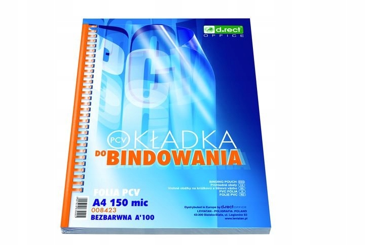 Okładka do bindowania A4 150mic. 100szt.