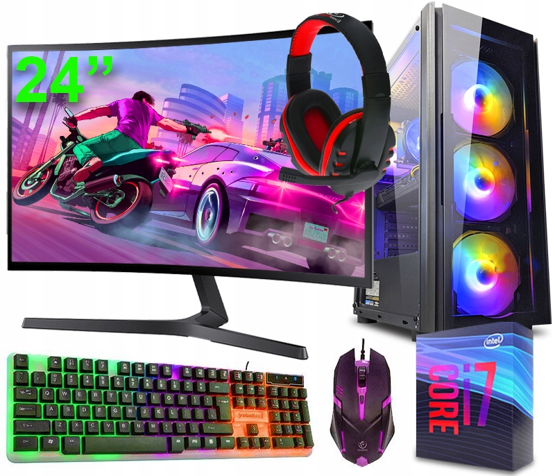 ZESTAW KOMPUTER GAMINGOWY I7 32GB RAM 512SSD WIN10