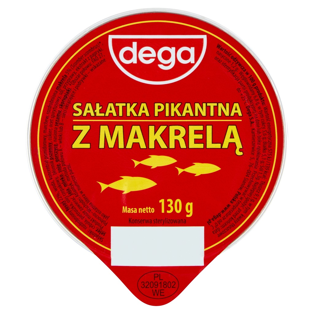 Dega Sałatka pikantna z makrelą 130g