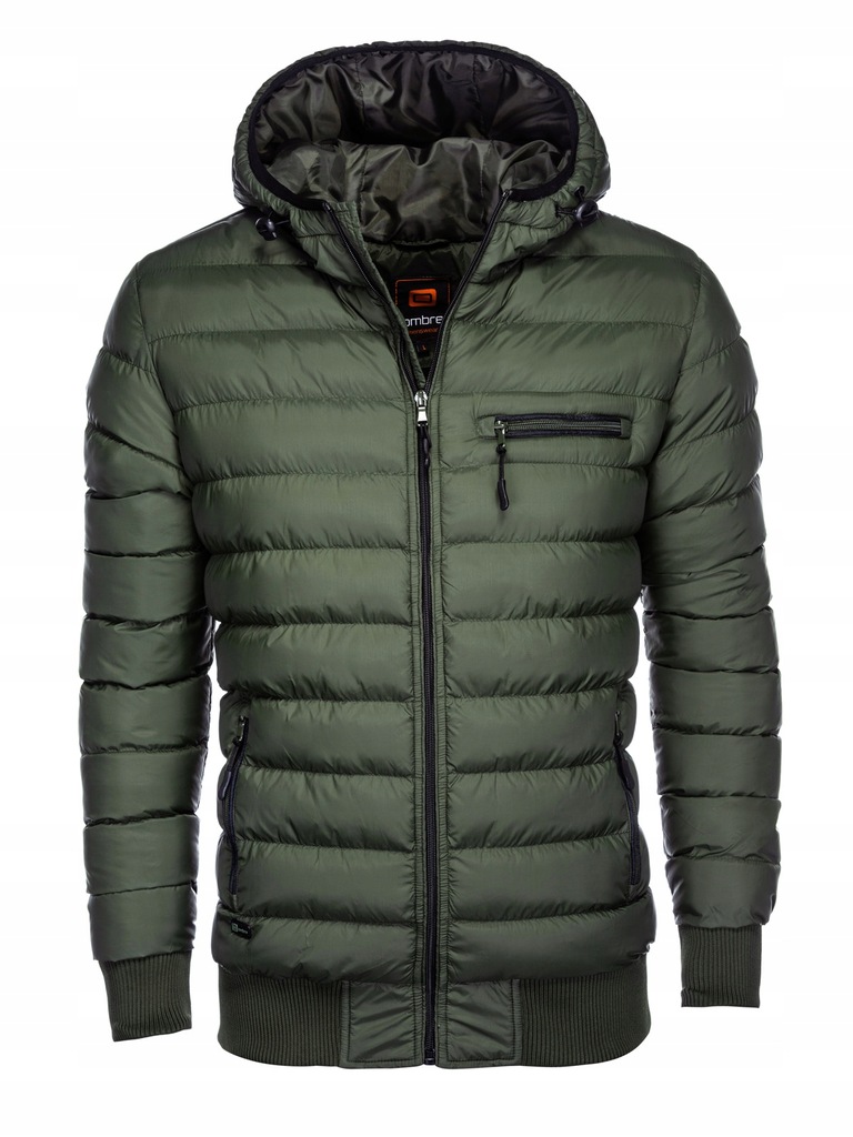 Ombre C353 Kurtka Męska Pikowana Wiosenna Khaki XL