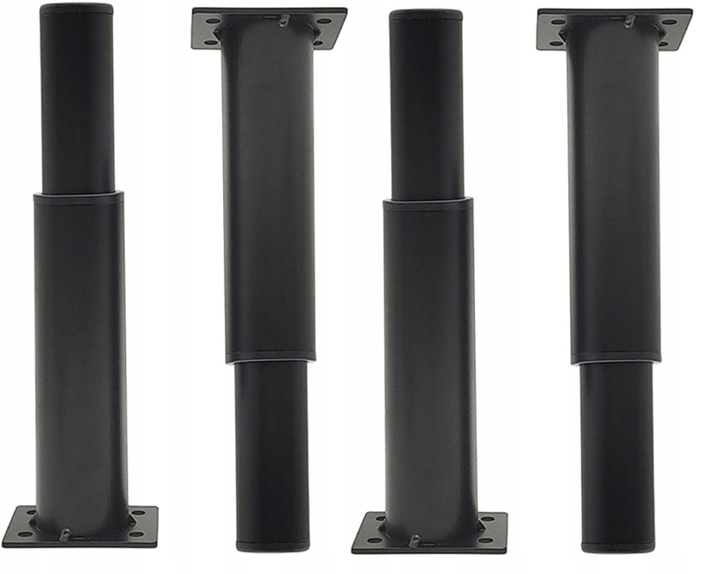 4X NÓŻKI NOGI PODPÓRKI METALOWE CZARNE 20CM