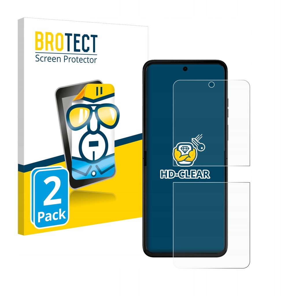 2x BROTECT HD-Clear Screen Protector for Motorola Razr 50 Ultra