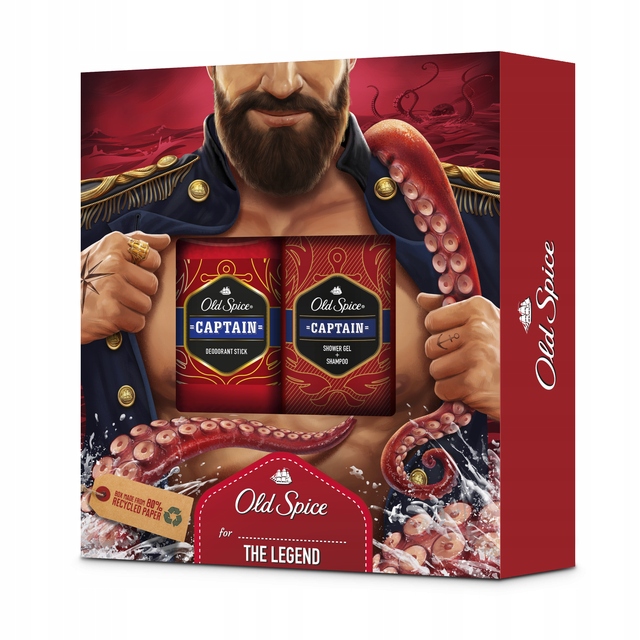 Old Spice Captain zestaw kosmetyków Żel/ Sztyft