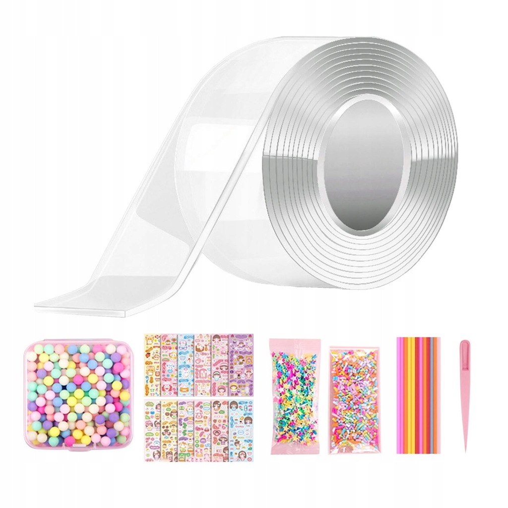 Blow Bubbles Double Sided Tape with Straws Style A
