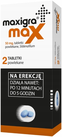 Maxigra Max 50mg erekcja potencja 2 tabletki
