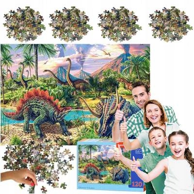 CASTORLAND PUZZLE 120 El elementów UKŁADANKA DLA DZIECI ŚWIAT DINOZAURÓW