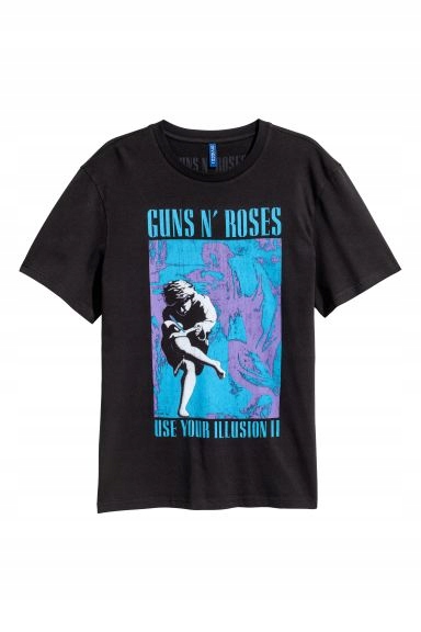 H&M T-shirt z nadrukiem GUNS N`ROSES rozm.M