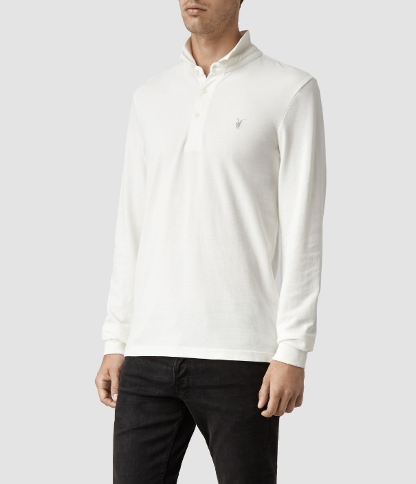 Męski biały ALL SAINTS long polo ALLSAINTS S/M