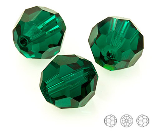 5000 Swarovski Round 6mm Emerald 5szt