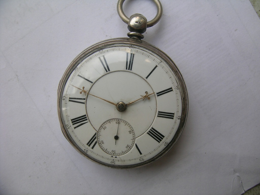 Męski,srebrny zegarek kieszonkowy XIX-ty wiek