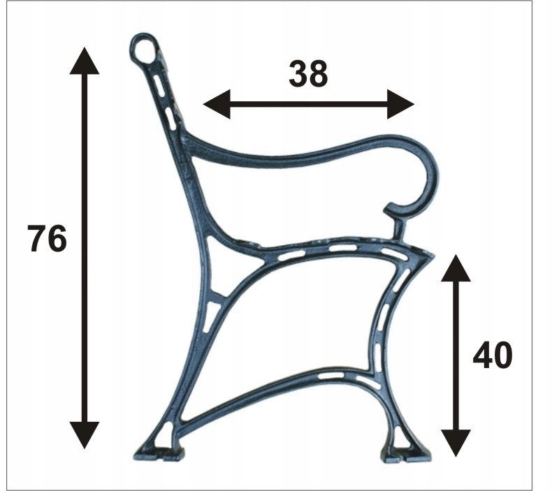 NOGA DO ŁAWKI MIEJSKA Z PODŁOKIETNIKIEM, 6 DESEK