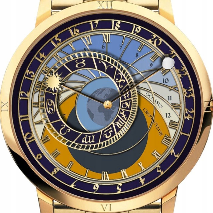 Zegarek męski unikatowy astronomiczny bransoleta