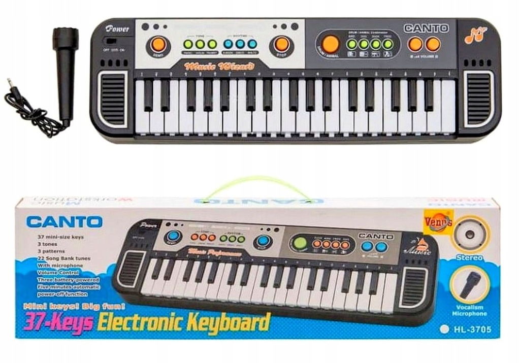 KEYBOARD DUŻY DLA DZIECI PIANINO ORGANY +MIKROFON