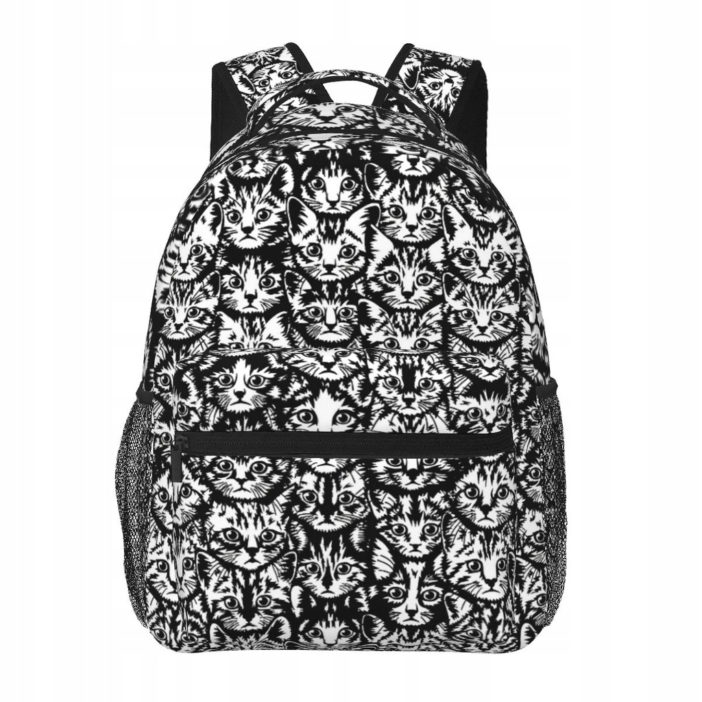 Plecak szkolne Kocięta-klasyczny czarno-biały dla