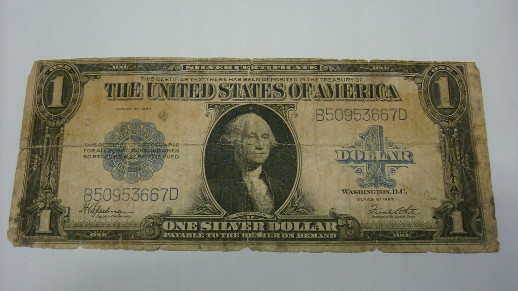 Banknot - USA 1 dolar 1923 seria B stan 4-