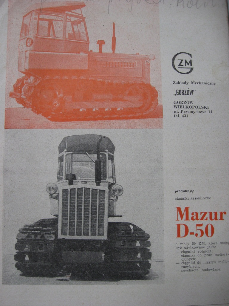 MECHANIZACJA ROLNICTWA Ciągnik URSUS C320, C335 Mazur D-50 - 10/ 1967