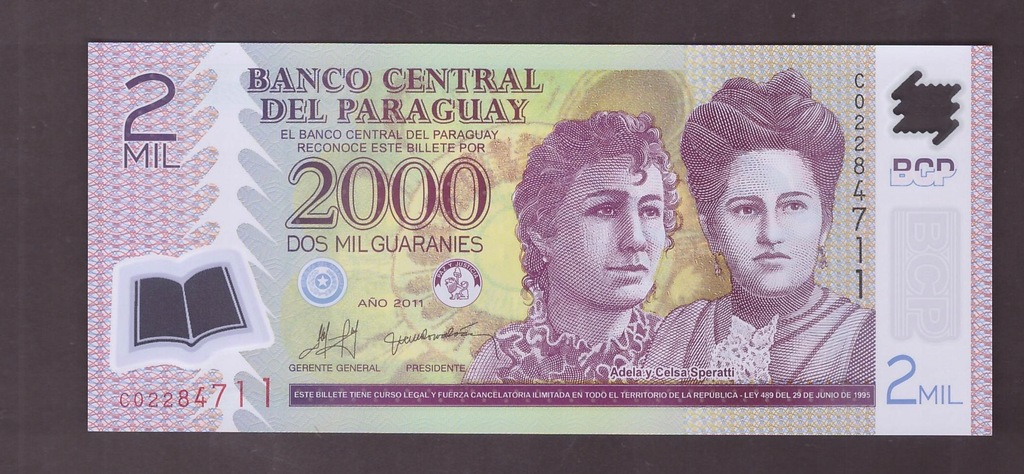 Paragwaj - banknot - 2000 Guaranies 2011 rok