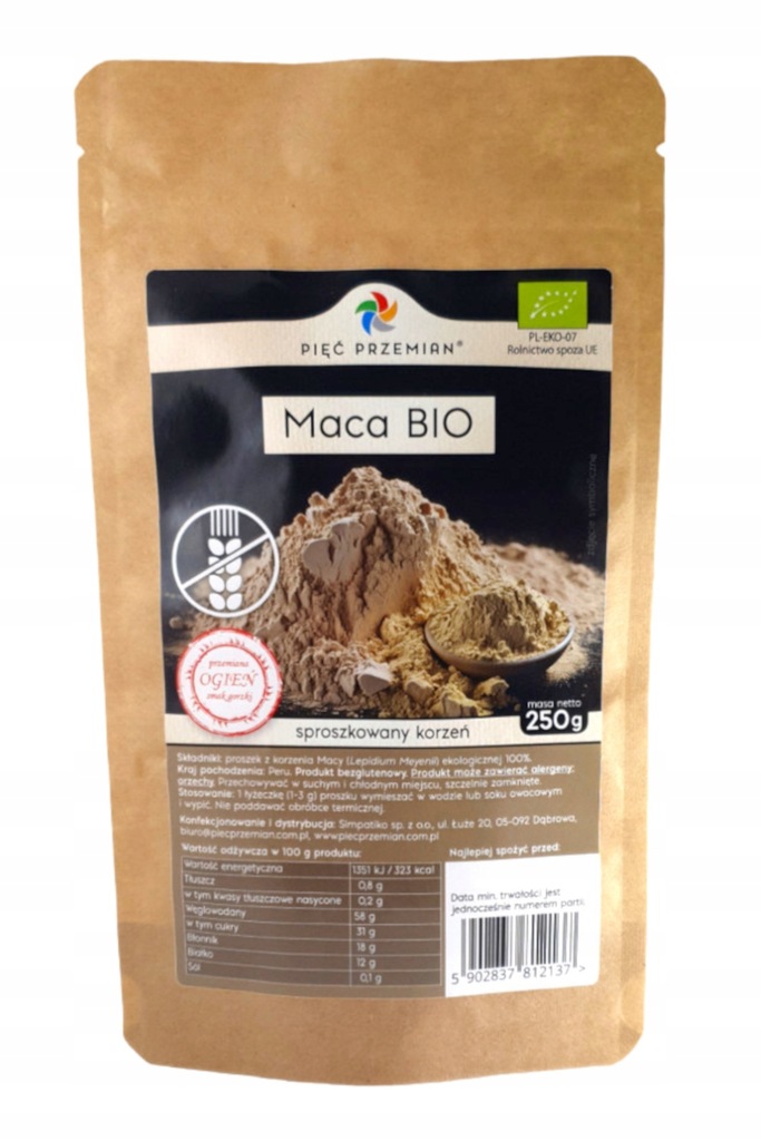 PIĘĆ PRZEMIAN Maca bezglutenowa BIO 250g