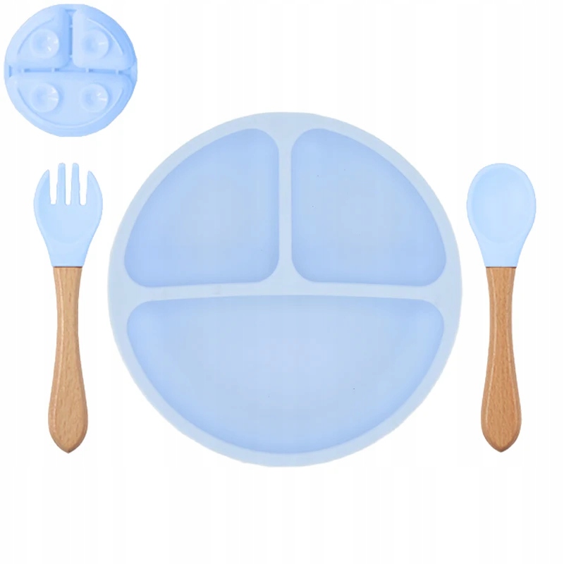Baby Soft Silicone Tableware Set Baby Feeding Dishes Sucker Plate Bowl