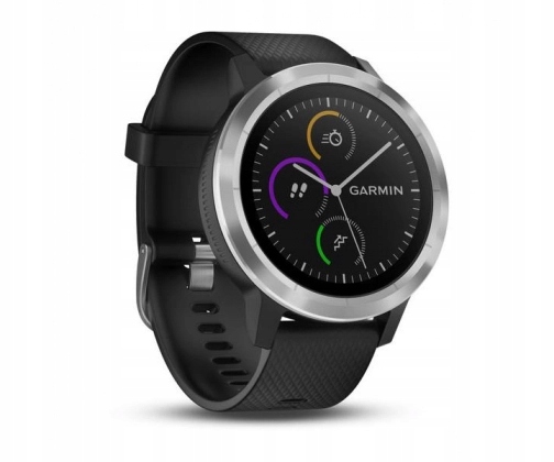 Garmin Vivoactive 3 srebrny z czarnym paskiem SKLE