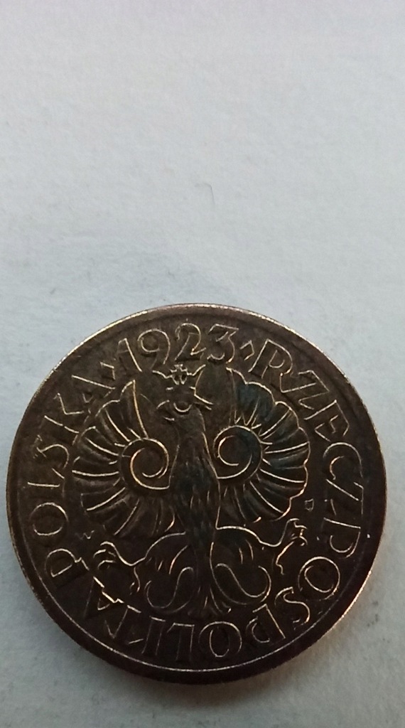 5gr-1923rok Oryginalna moneta Super stan Niski nakład rocznika