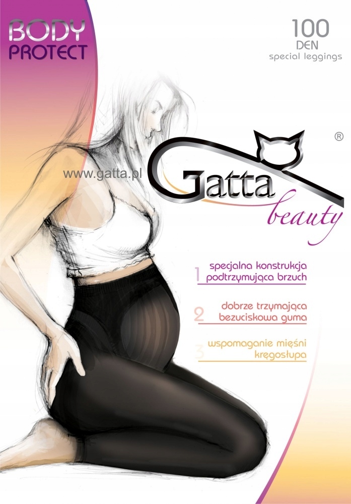 Leggingsy ciążowe 100 DEN Gatta: grafit, 3/M