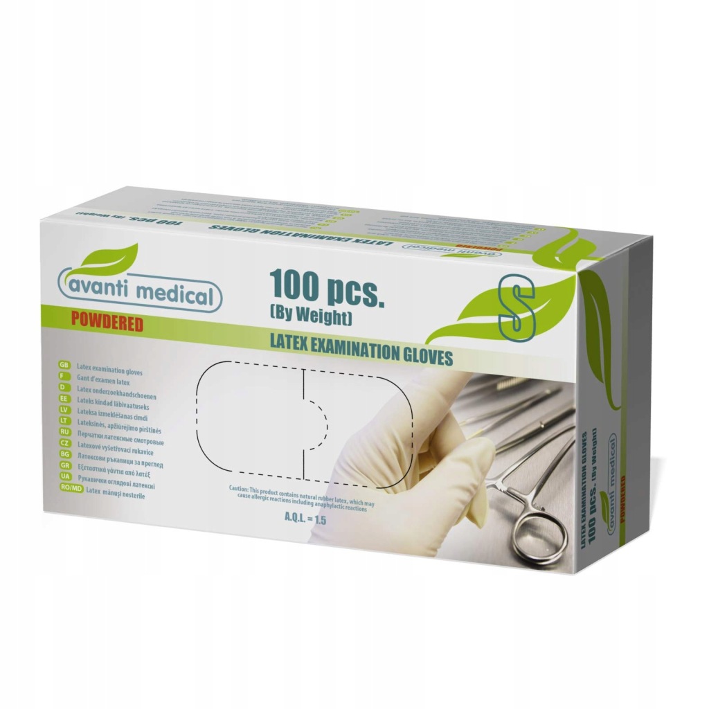 RĘKAWICZKI LATEKSOWE AVANTI - ROZM. S