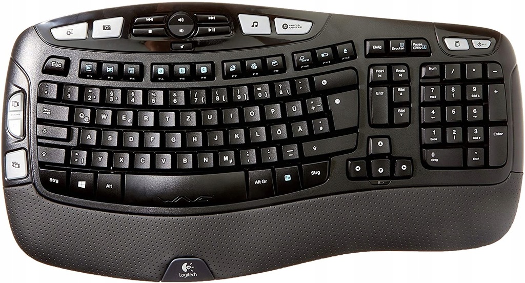 Logitech K350 Ergonomische Kabellose Tastatur, 2.4