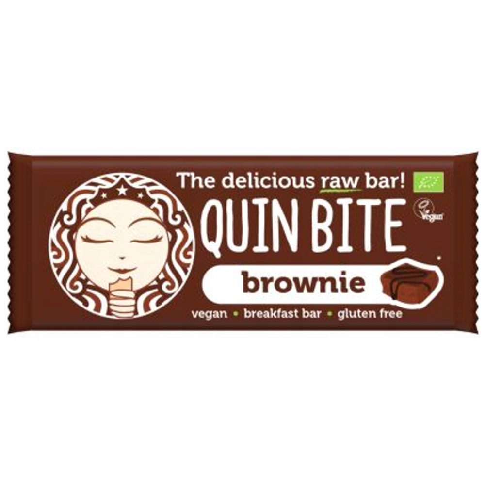 Baton RAW Brownie Bezglutenowy BIO 30g QUIN BITE