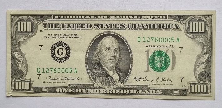 100 dolarów 1969 C