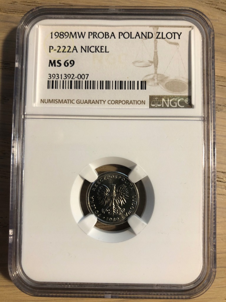 1 złoty PRÓBA 1989 MS69 NGC - NIKIEL