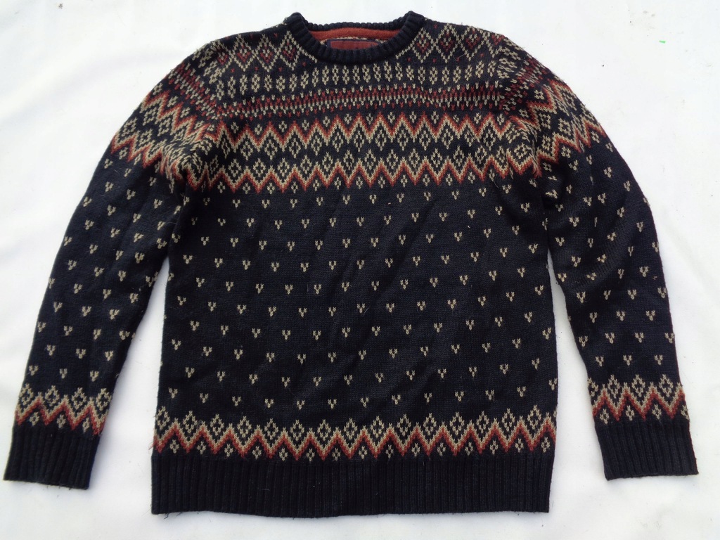 152 REBEL SWETER ZIMOWY Z NORWESKIM WZOREM