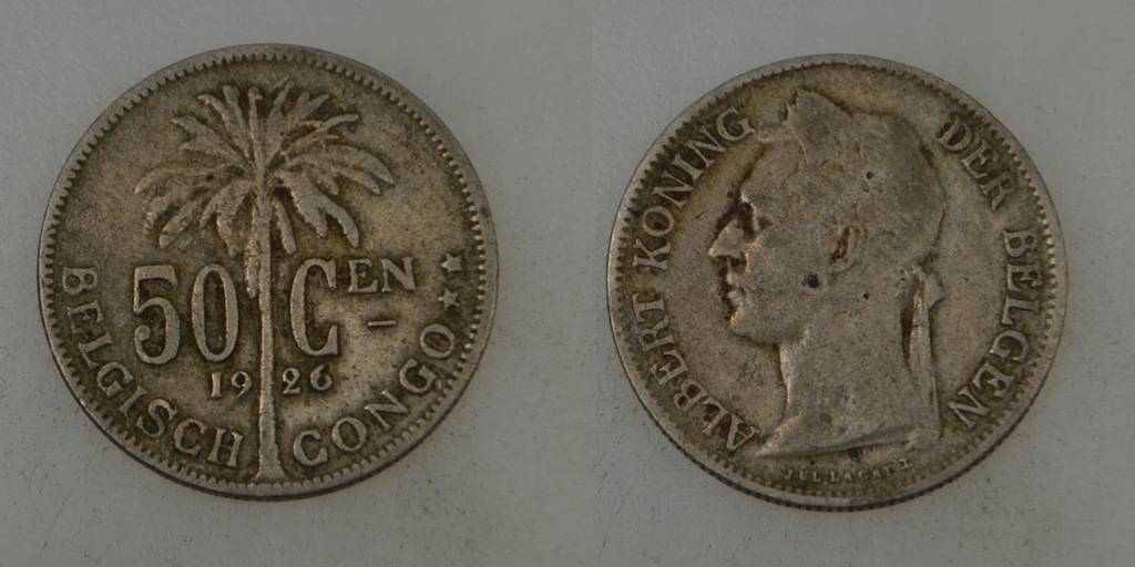Kongo Belgijskie 50 Centimes 1926 rok