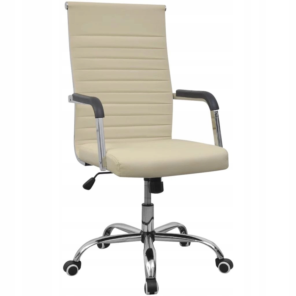 Krzesło biurowe, sztuczna skóra, 55 x 63 cm, kremo