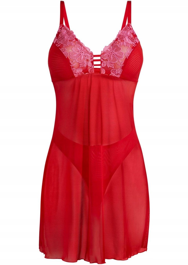 BPC KOSZULKA NOCNA Z KORONKĄ STRINGI 2 CZĘŚCI V37 36/38