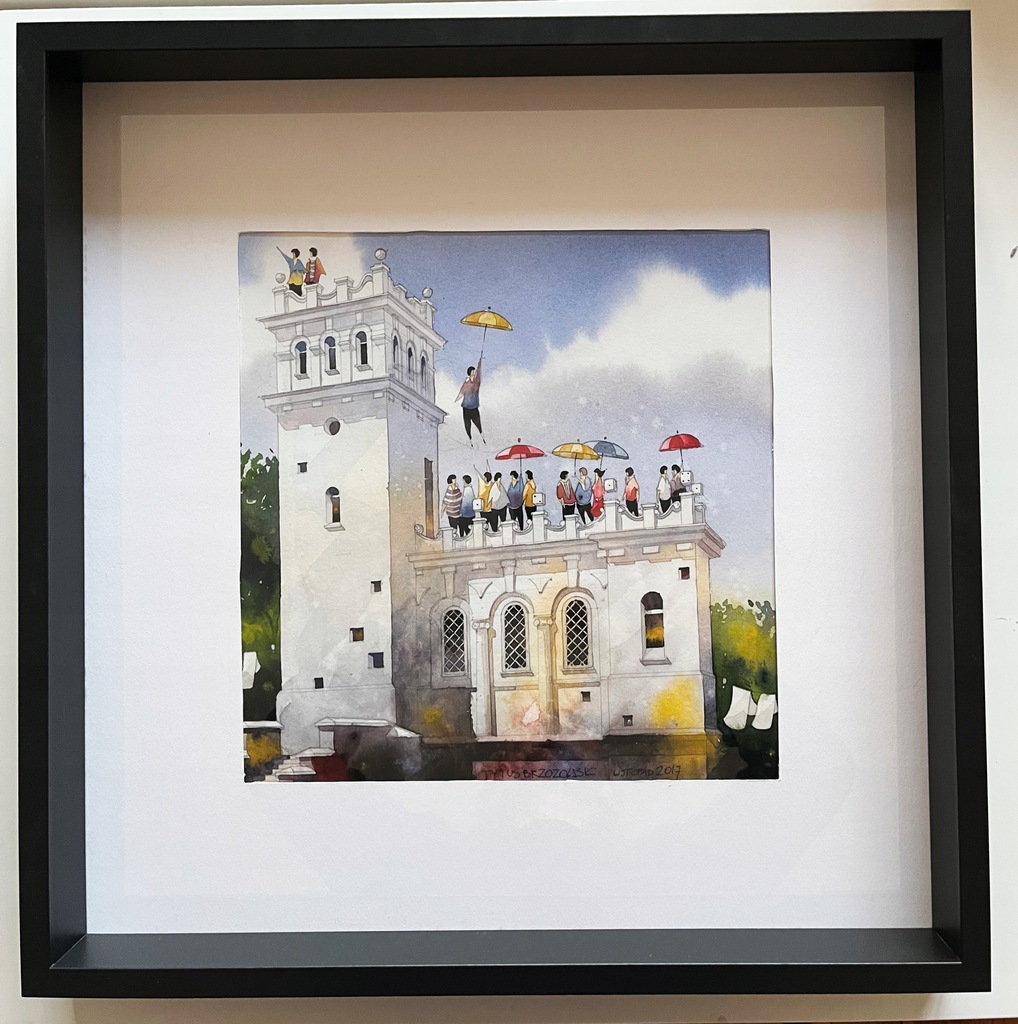 Obraz, Tytusa Brzozowskiego, Wieża mostu Poniatowskiego, 2017, sygnowana