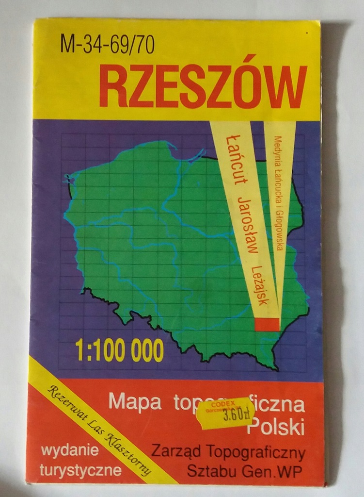 Mapa topograficzna 1: 100 000 Rzeszów i okolice