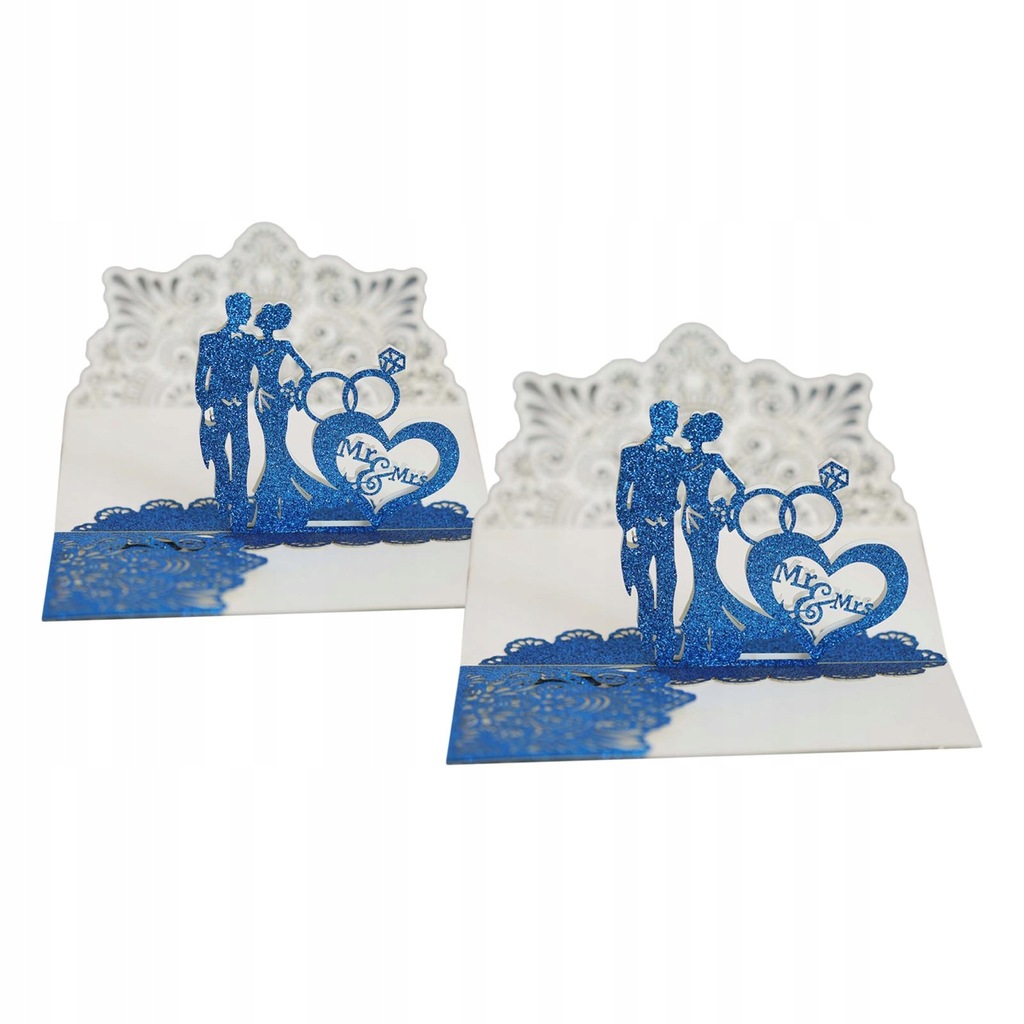 Brokatowe ślubne Kartki z życzeniami 3D